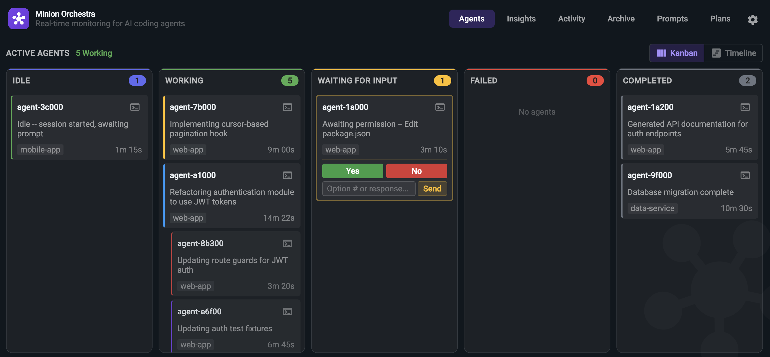Minion Orchestra Kanban Board